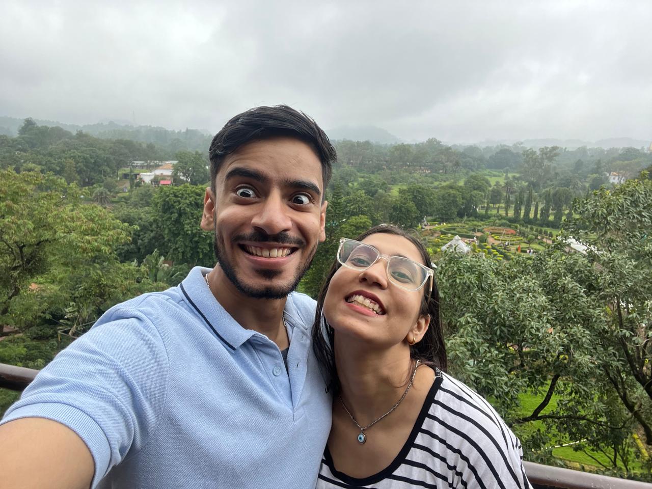 Yogi & Sudha — fun selfie at hillstation